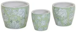 Mega Collections Bloempot Qing Egg – Ø21 x H19 cm – Groen/Blauw
