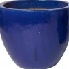 Mega Collections Geglazuurde Bloempot Egg Ø60x52 cm – Blauw