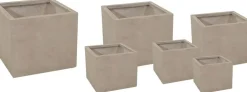 Mega Collections Plantenbak Kubus Clayfibre L23 x B23 x H23 cm Zand