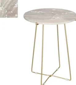 Mica Decorations Alec bijzettafel 55 x Ø 43cm marmer, lichtroze