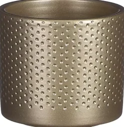 Mica Decorations bloempot Era rond 10x8,5cm goud reliëf