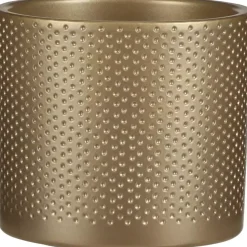 Mica Decorations bloempot Era rond 13,5x12,5cm goud reliëf