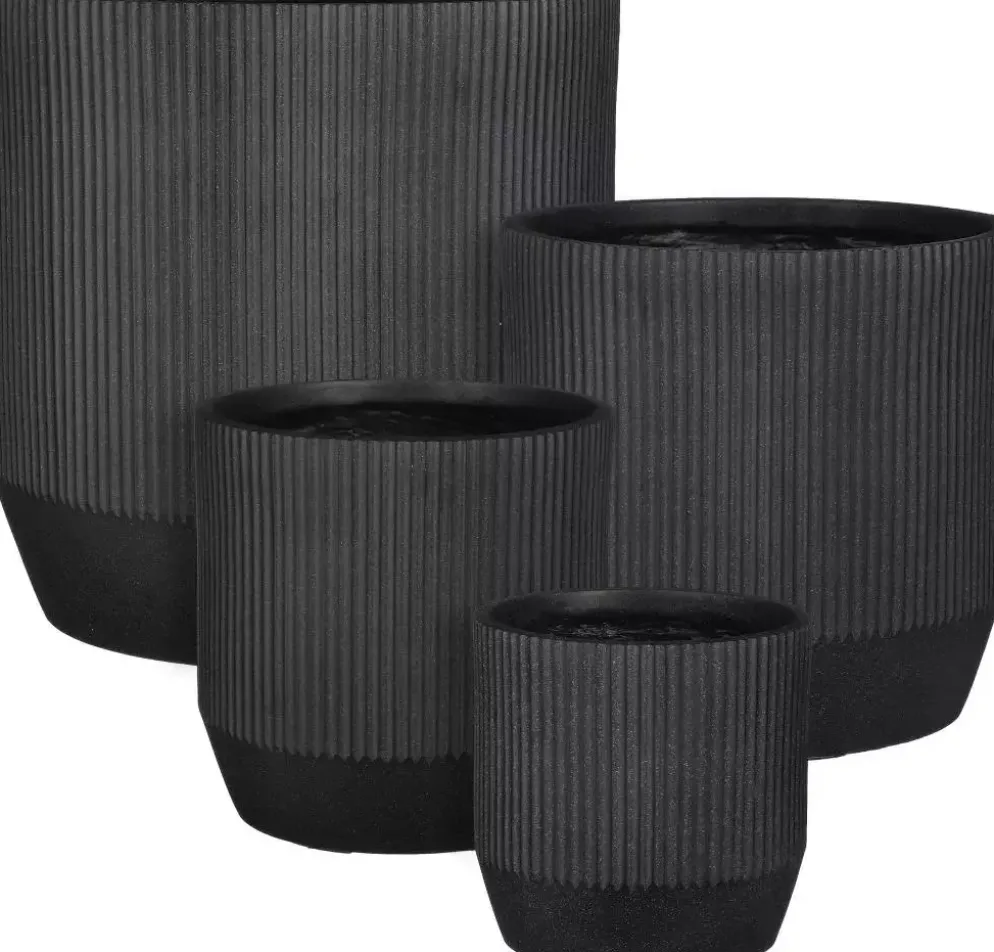 Mica Decorations bloempot Nuovo keramiek 45x45 cm zwart