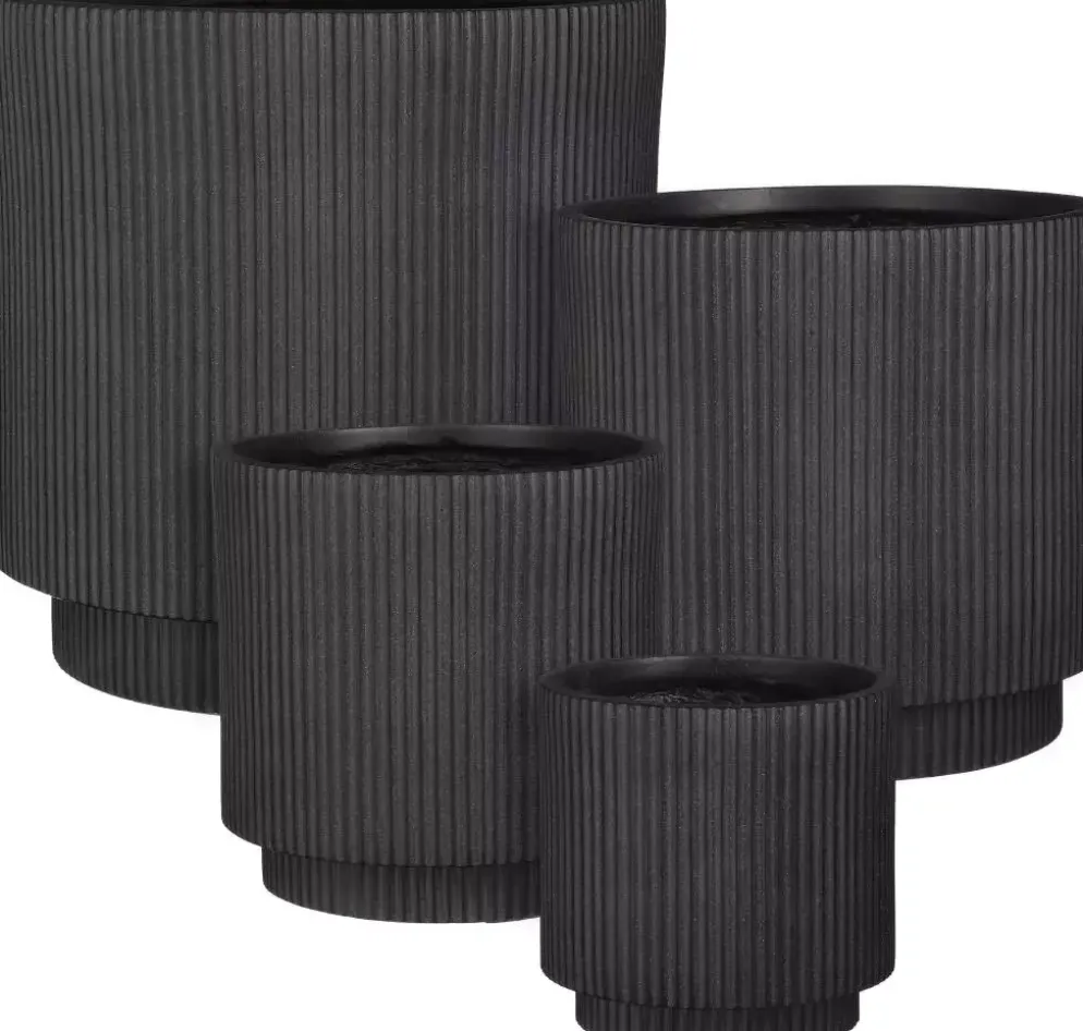 Mica Decorations bloempot Quito 45x45 cm zwart