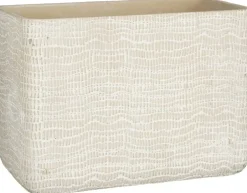 Mica Decorations bloempot Siri rechthoek 28x14x20cm licht grijs