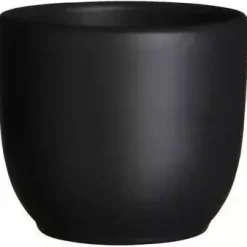 Mica Decorations bloempot Tusca rond 7,5x6,5 cm zwart mat