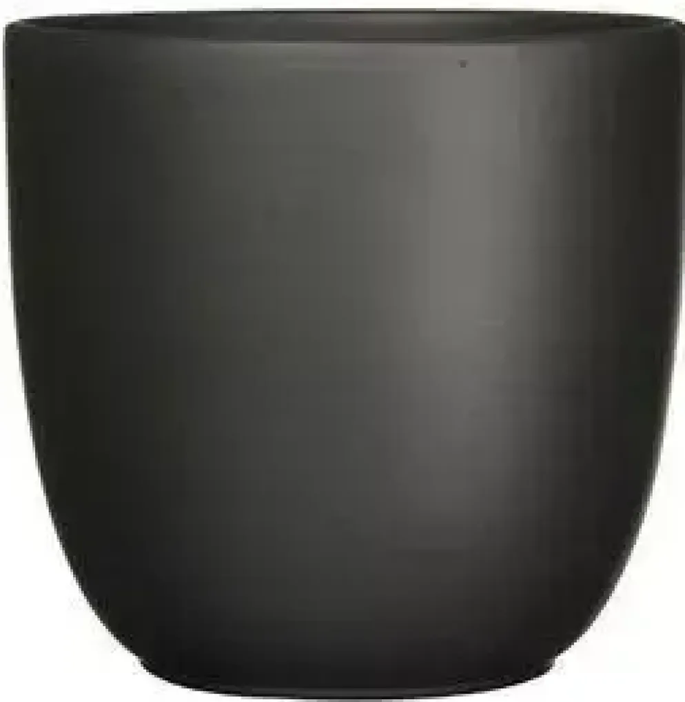 Mica Decorations bloempot Tusca rond 10x9 cm zwart mat