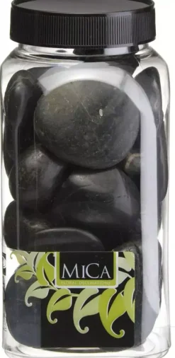 Mica Decorations decoratie stenen zwart 650ml