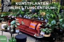 Mica Decorations kunst hangplant varen 102cm groen