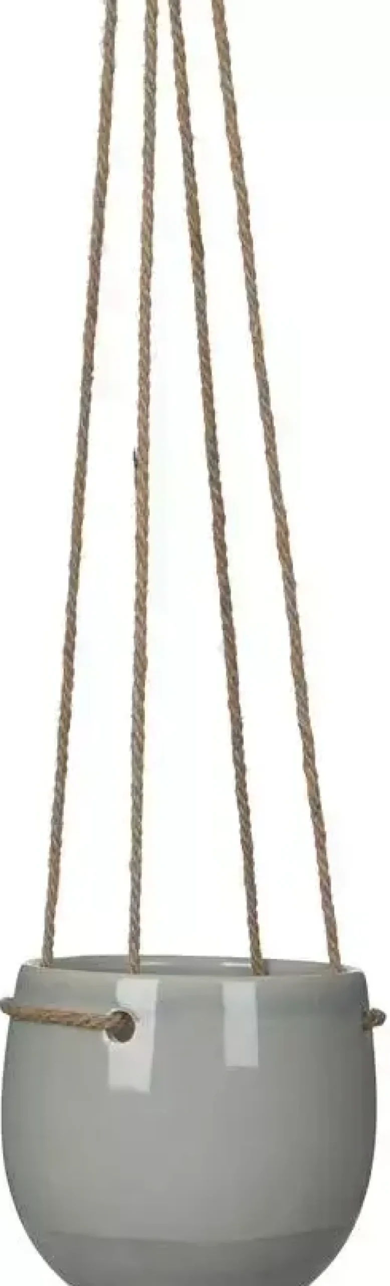 Mica Decorations Resa hangpot rond 13,5x11,5cm licht grijs