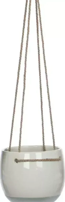Mica Decorations Resa hangpot rond 18,5x17 cm wit