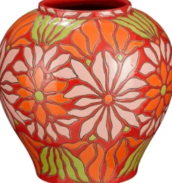 Mica Decorations vaas keramiek isabelle 28x28cm donker roze