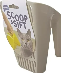 Moderna plastic kattenbakschep 'Scoop & Sift', warmgrijs
