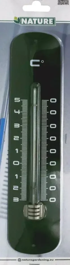 Muurthermometer metaal groen h30cm