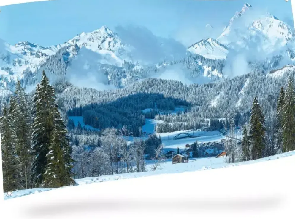 My Village Achtergrond doek berglandschap 150x75 cm