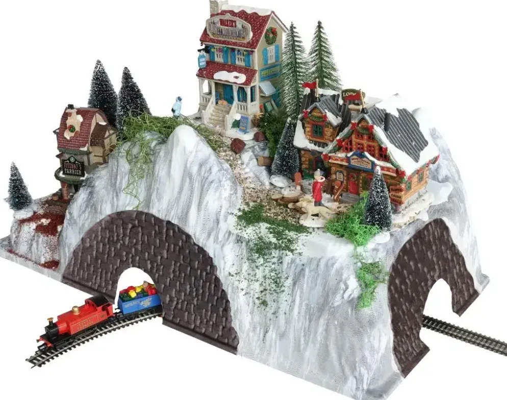 My Village kerstdorp basis trein tunnel 78x38x29cm