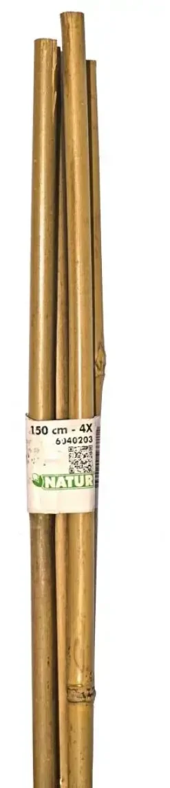 Nature Bamboestok 150 cm d12-14mm 4 stuks