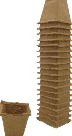 Nature Biopot | biologisch afbreekbare, vierkante kweekpotjes | 6x6x6cm 20st