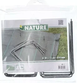 Nature Gronddoekpennen metaal 20 cm 10 stuks