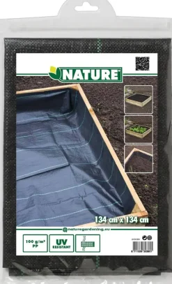 Nature Gronddoek Vierkante metertuin 134x134cm Zwart