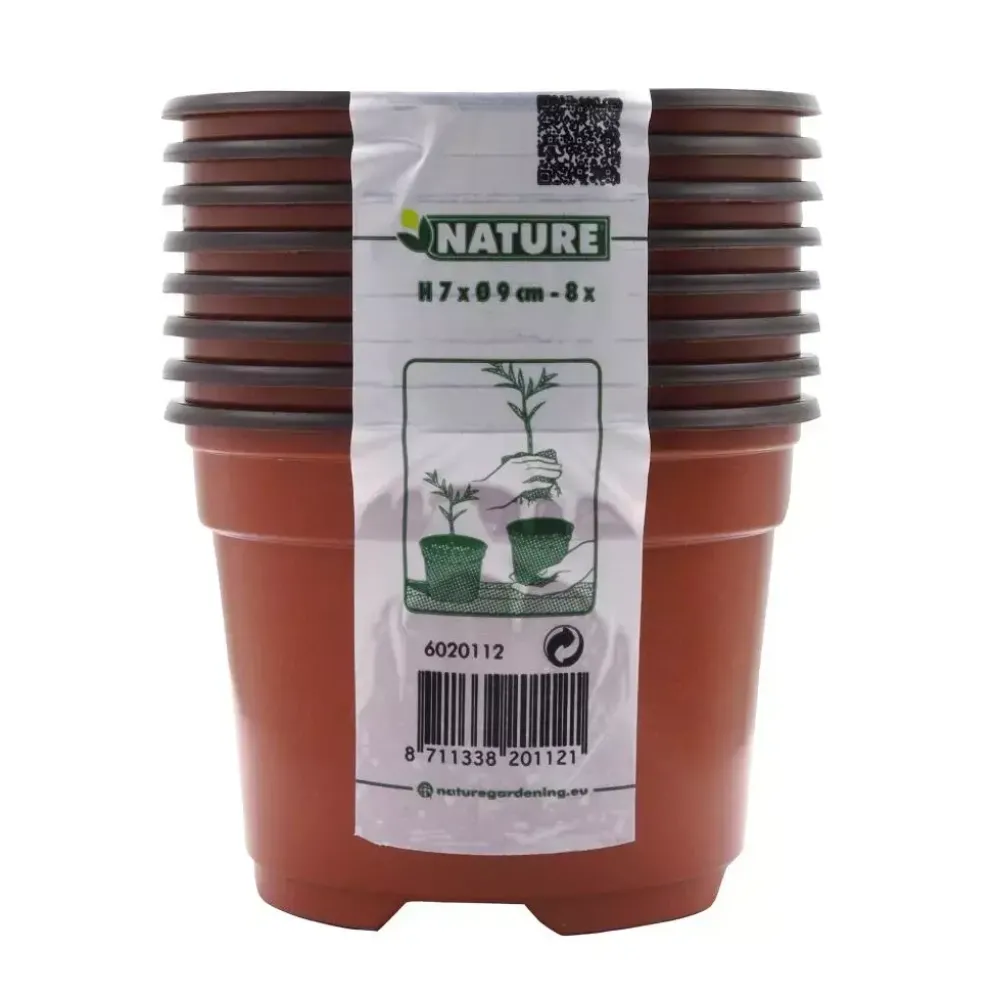 Nature Kunststof stekpotjes rond 7x 9,5 cm 8 stuks