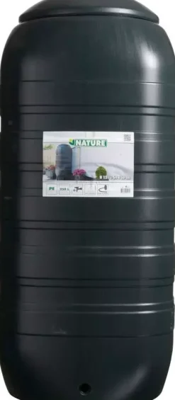Nature Regenton slimline Zwart 250l
