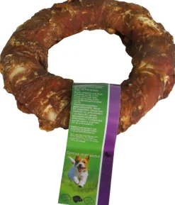 Natuurlijke snack donut met eend 14cm met banderol