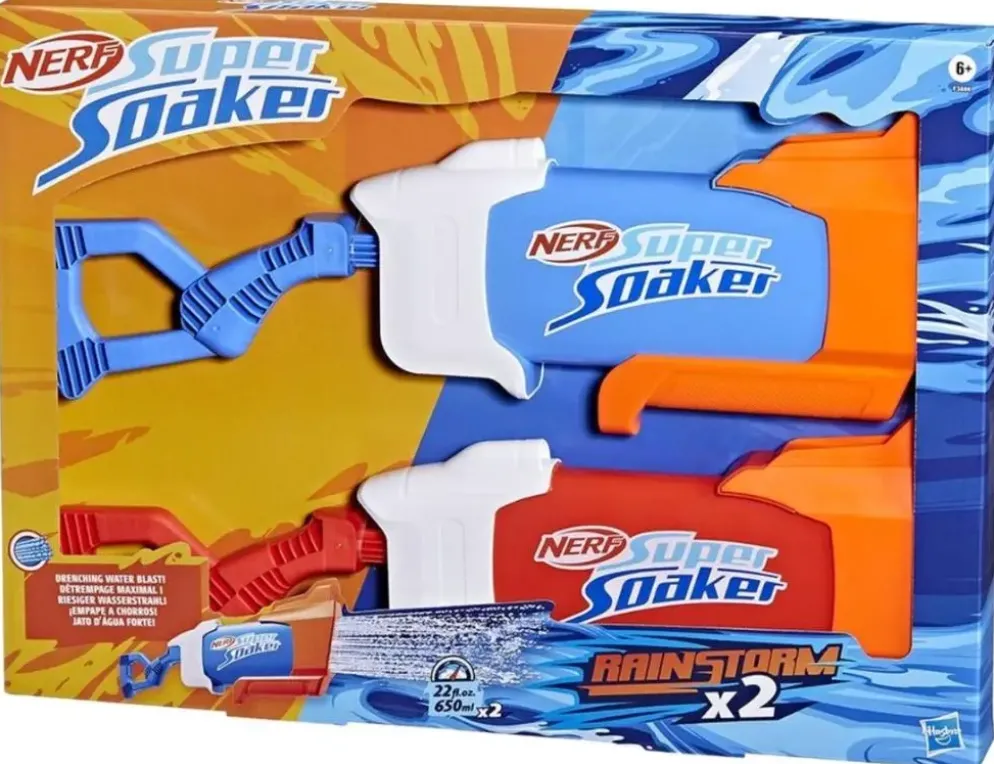 Nerf Super Soaker Rainstorm waterpistolen 55 cm set van 2