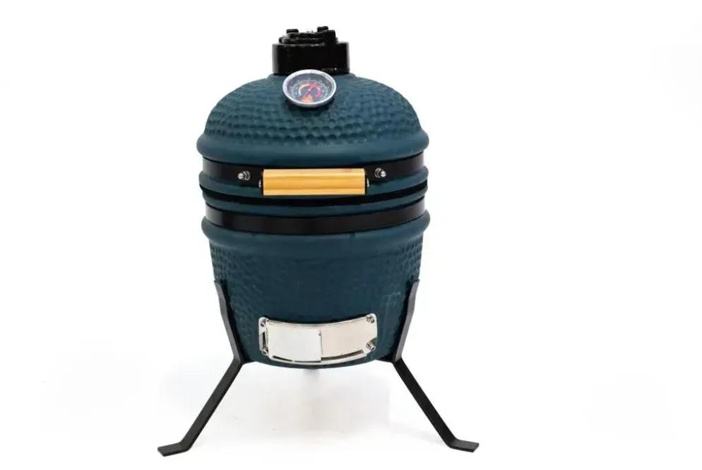 Own grill keramische kamado barbecue 13 inch Mini blauw V2