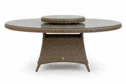 Own Living dining tuintafel ferro incl. lazy susan draaiplateau 150x78cm mexican sand