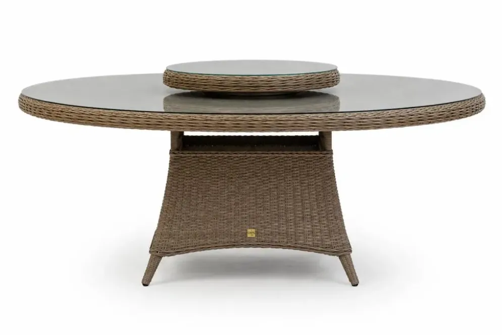 Own Living dining tuintafel ferro incl. lazy susan draaiplateau 150x78cm mexican sand