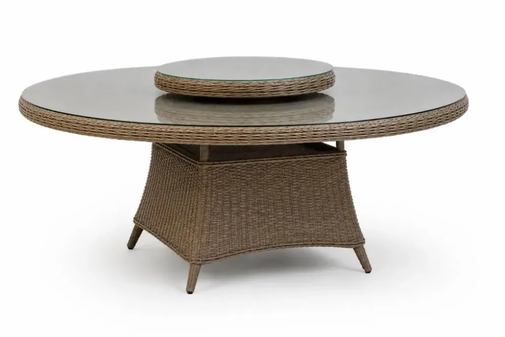 Own Living dining tuintafel ferro incl. lazy susan draaiplateau 150x78cm mexican sand