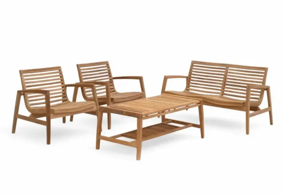 Own Living stoel-bank loungeset buton teak