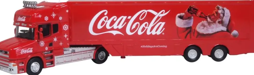 Oxford Scania box trailer Coca-Cola 1:76 rood