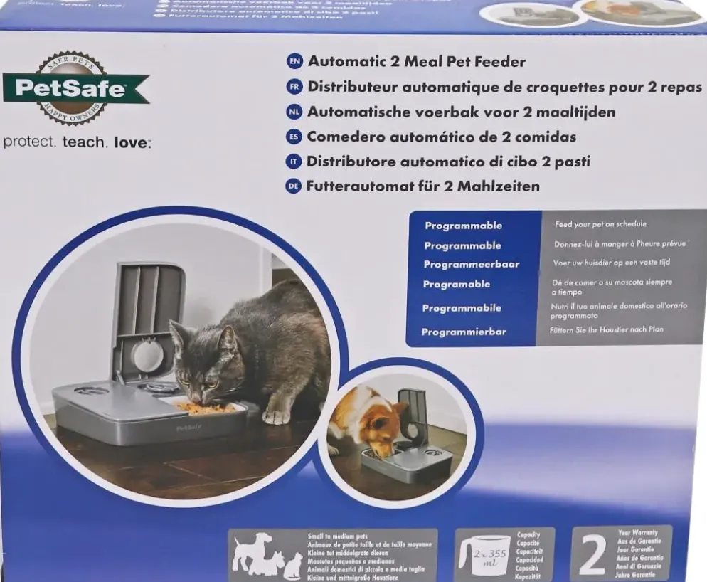 PetSafe voederautomaat voor 2-maaltijden op batterijen.