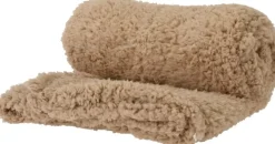 Plaid textiel fleece 127x152x0cm zand