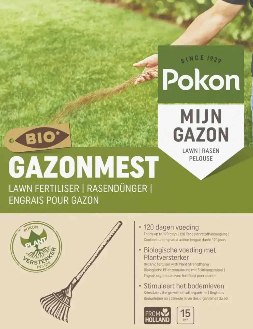Pokon Bio Gazonmest 1kg voor 15m²