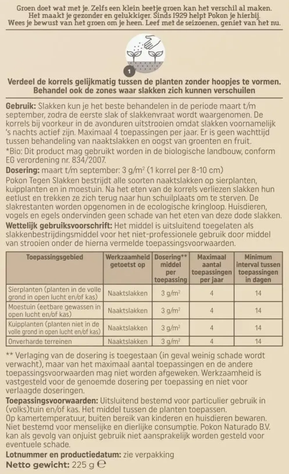 Pokon Bio Tegen Slakken Korrels 225gr
