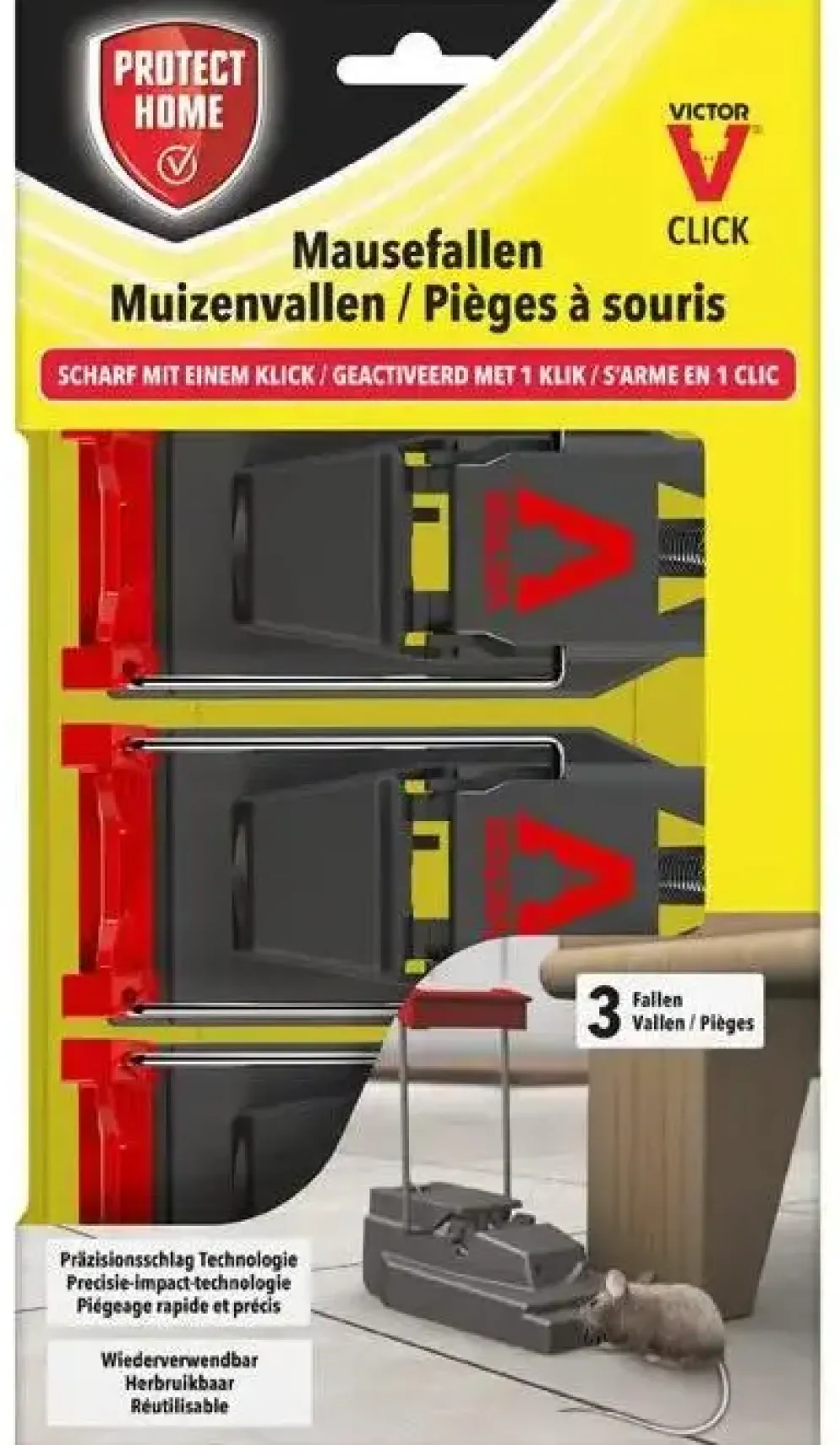 Protect Home Muizenval Plastic - Ongediertebestrijding - 3 stuks