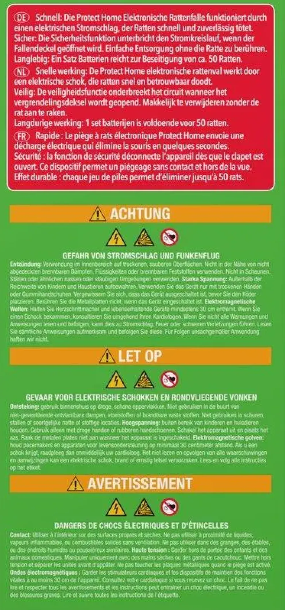 Protect Home Rattenval Elektronisch - Ongediertebestrijding - 1 stuk