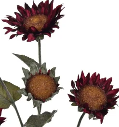 Pure Royal kunsttak zonnebloem 76cm bordeaux