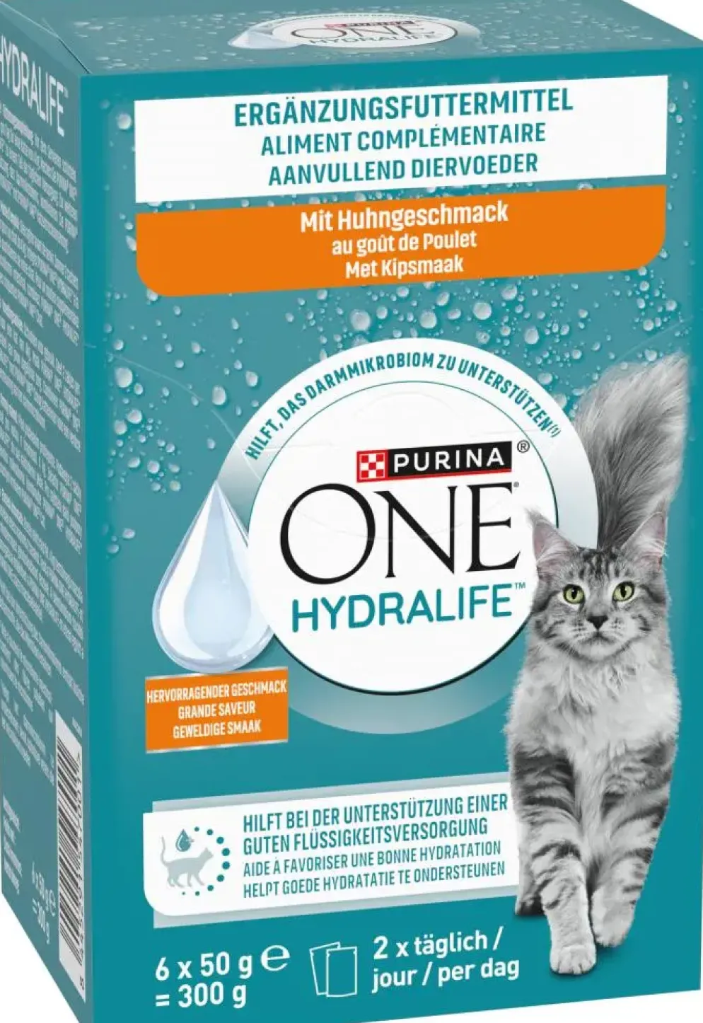 PURINA ONE Hydralife aanvullend kattenvoer met Kipsmaak 6x50g