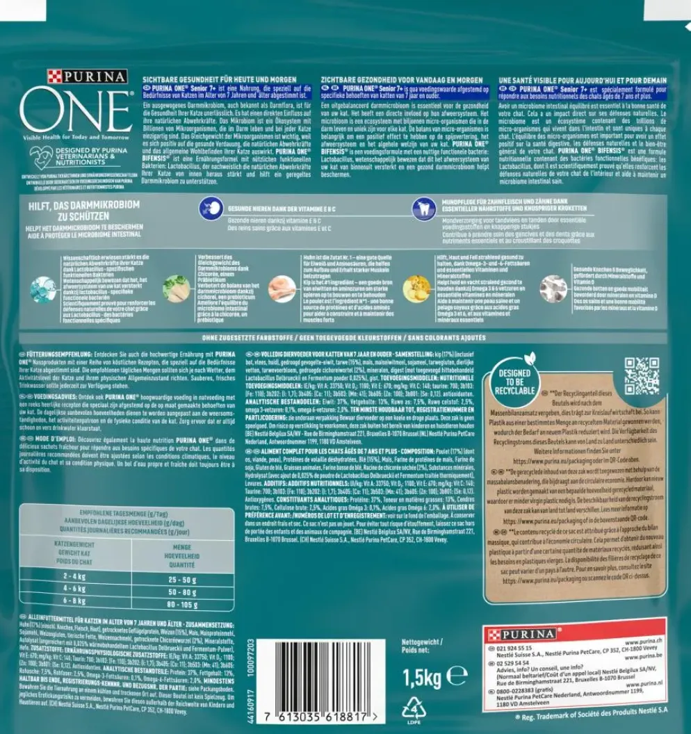 Purina One Senior kip 1,5kg