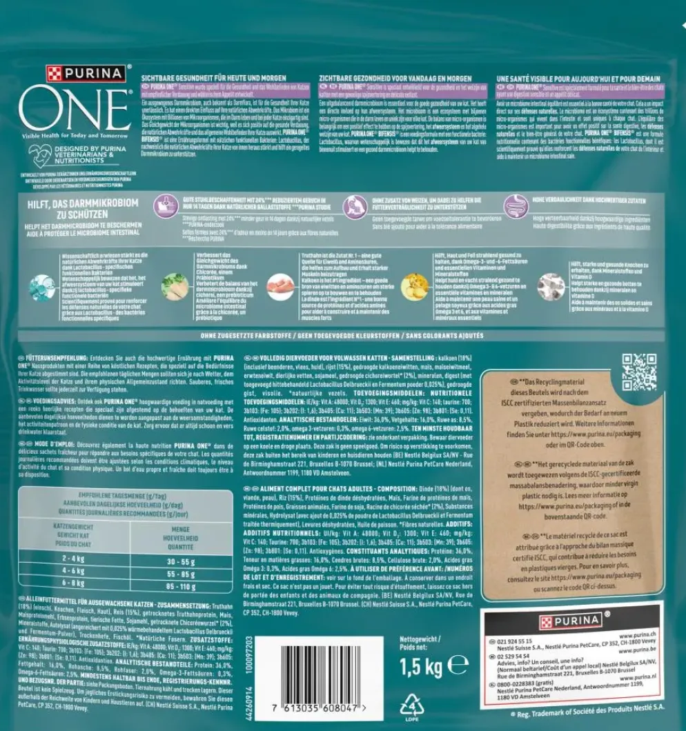 Purina One Sensitive kalkoen 1,5 kg