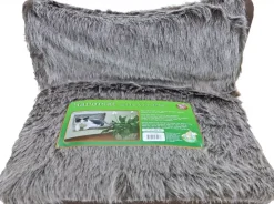 Radiator hangmat luxe, langharig zilver/bruin