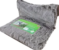 Radiator hangmat luxe, langharig zilver/bruin