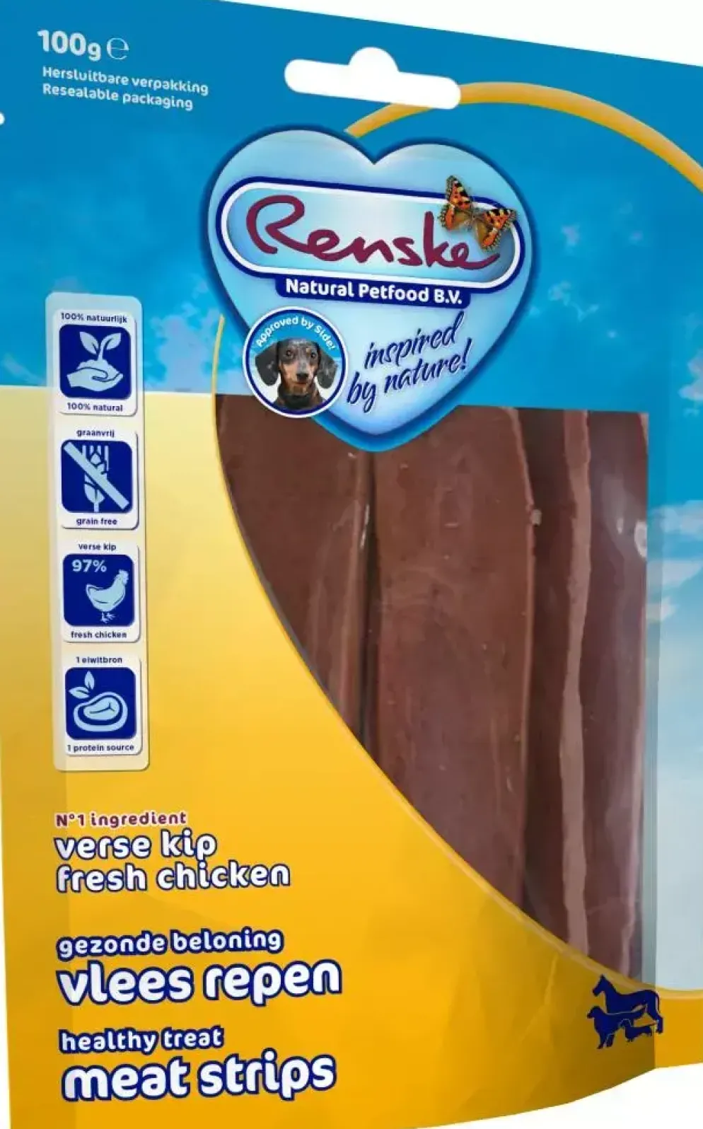Renske Gezonde Beloning vleesrepen kip 100g