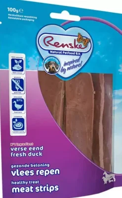Renske Gezonde Beloning vleesrepen eend 100g
