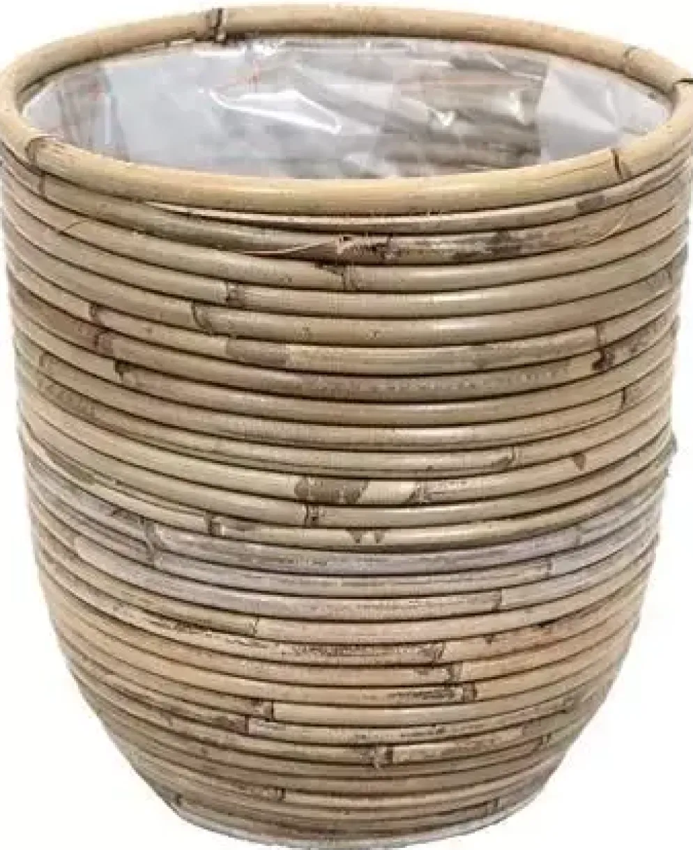 Rotan Ballon plantenmand 18x16cm