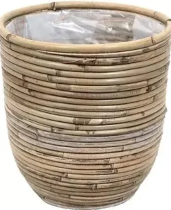 Rotan Ballon plantenmand 15x14cm